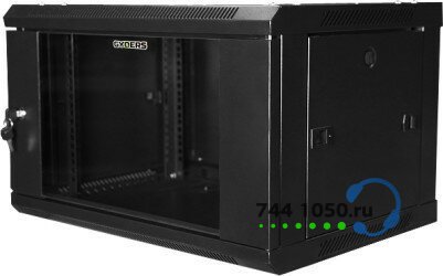 Шкаф настенный 19 дюймов 6U 600х350х368 GYDERS GDR-66035B, стеклянная дверь черный