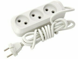 Удлинитель с трехместной розеткой шнур 2 м 20 IP SV-008-2