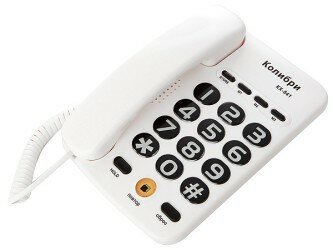 Проводной телефон Колибри KX-541 белый 
